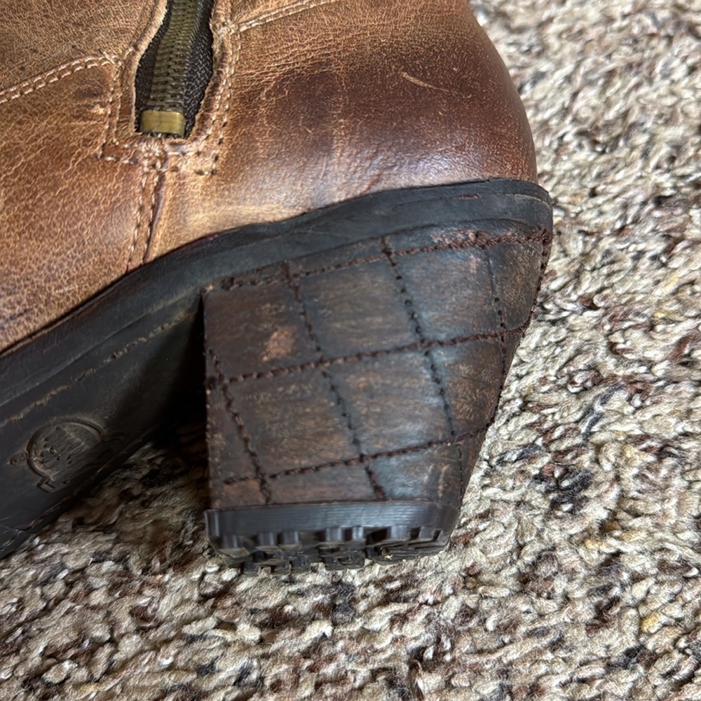 Justin Tan RUSTICO brown distressed leather ankle boots Size 5.5 - Picture 12 of 14